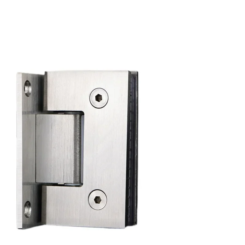 Stainless Steel Shower Glass Door Hinge 90 Degree Wall-to-Glass Showcase Cabinet Clamp