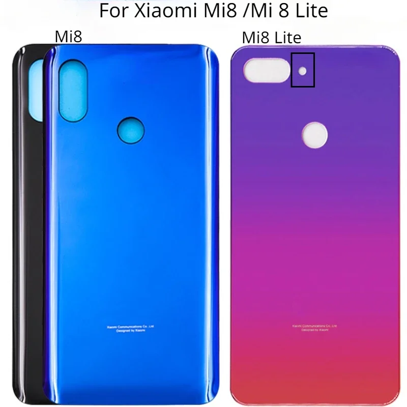 

Замена заднего стекла для Xiaomi Mi 8 Lite, крышка аккумулятора, задняя панель, задняя крышка корпуса с клейкой наклейкой