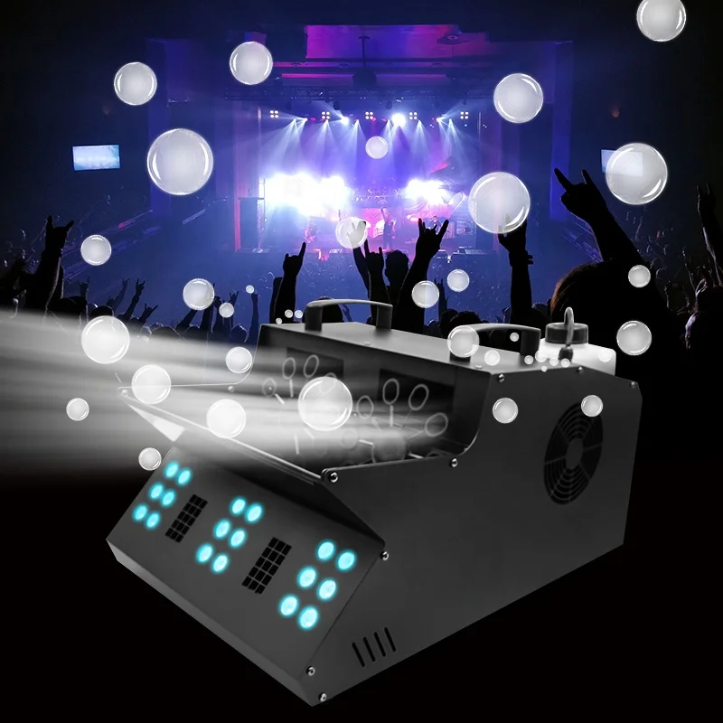 

3000w RGB LED Dmx 512 Automatic Blower Soap Bubble Fog Smoke Machine With Wireless Remote for Stage DJ Wedding Party Show Kid