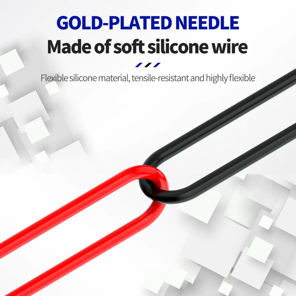 Universal Test Lead Digital Multimeter Leads Precision Needle Tip Double Insulation Soft Silicone Gold-Plated