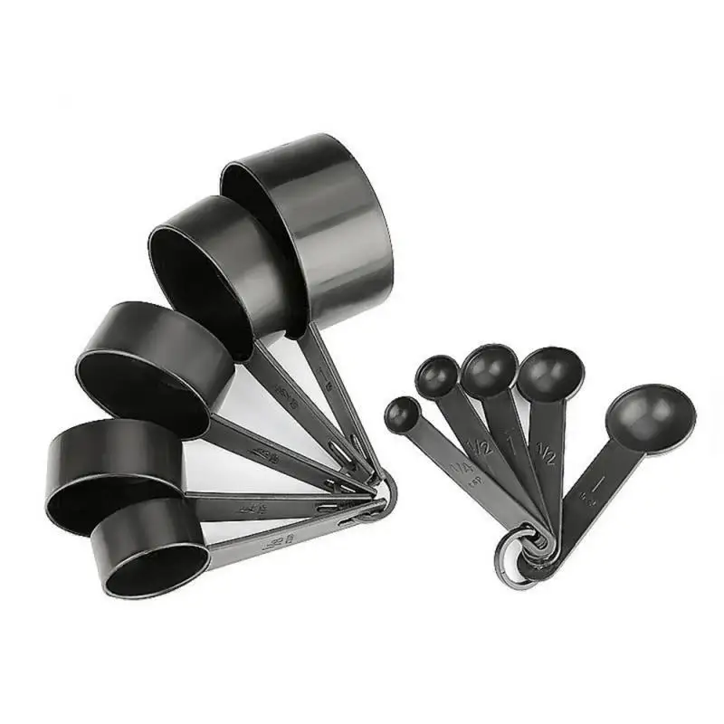 Kitchen Measuring Spoons Measuring Spoon Set set Measuring Spoons Kitchen Cook Black Plastic Teaspoon Scoop Measuring Spoons Cups Set Tools Kitchen Tools