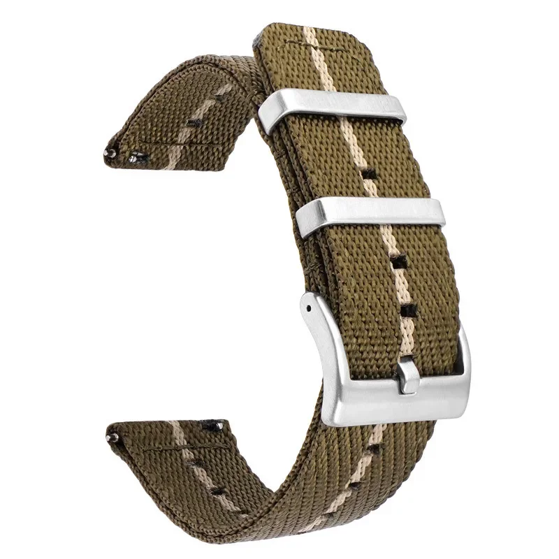 Quick Release Nylon Weave Stripe Watch Band, Sport Wrist Bracelet