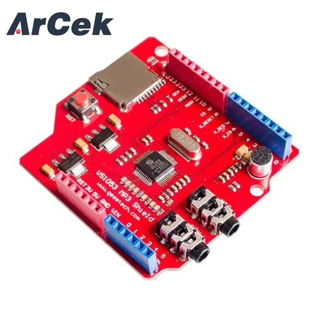 

VS1053B Stereo Audio MP3 Player Shield Record Decode Development Board Module with TF Card Slot MP3 Recorder Decoder VS1053