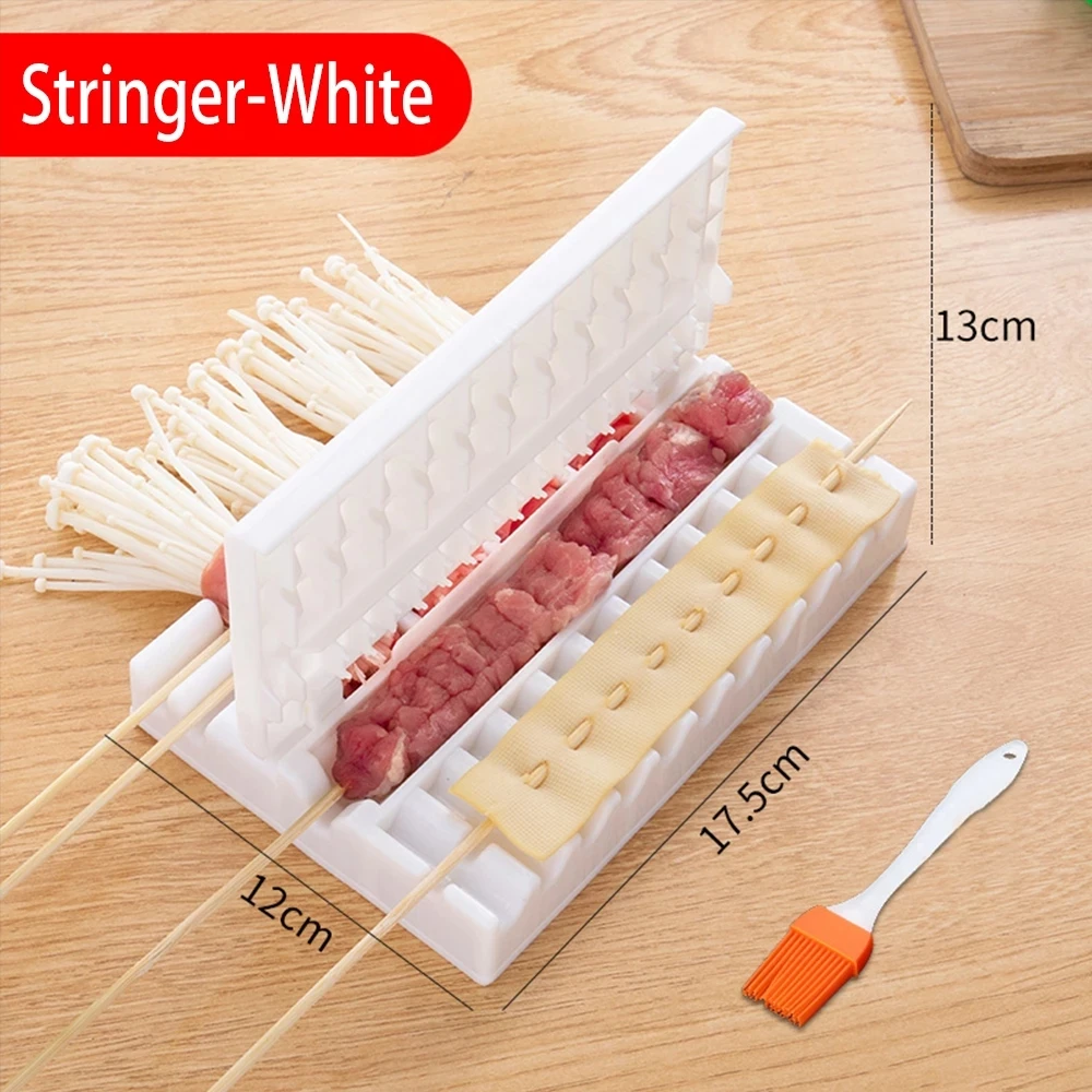 Barbecue Stringer Fast Skewer Kebab Maker Box Machine Beef Meat Vegetable String Grill Barbecue Kitchen Accessories Bbq Gadget