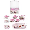 DIY Pretend Play Toy Simulation Tea Set Tableware Play House Kitchen Afternoon Tea Game Toys Gifts For Children Kids Girls 4