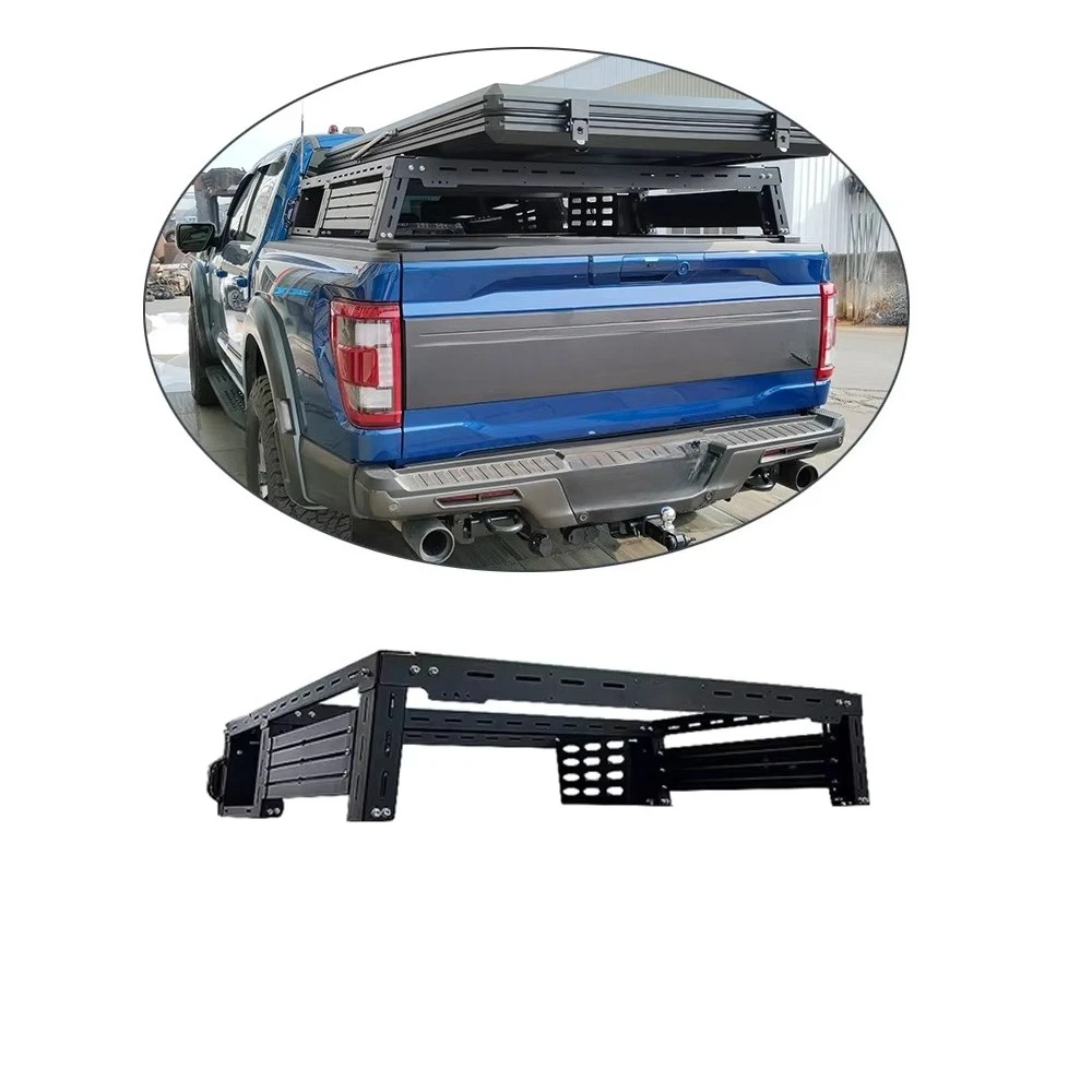F150 / 툰드라 / 램1500 / 램 1500 TRX용 범용 조절식 롤바 알루미늄 합금 캐리어 케이지 트럭 베드 랙