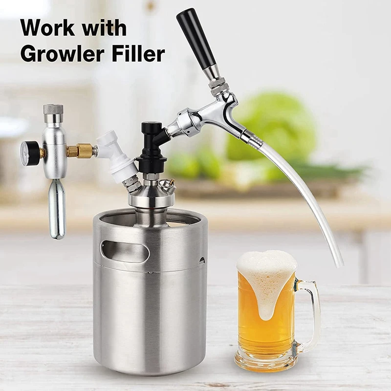 

2X Beer Faucet Ball Lock Kit, Homebrew Draft Beer Tap Cornelius & Corny Keg Liquid Ball Lock Picnic Party Beer Tower Set