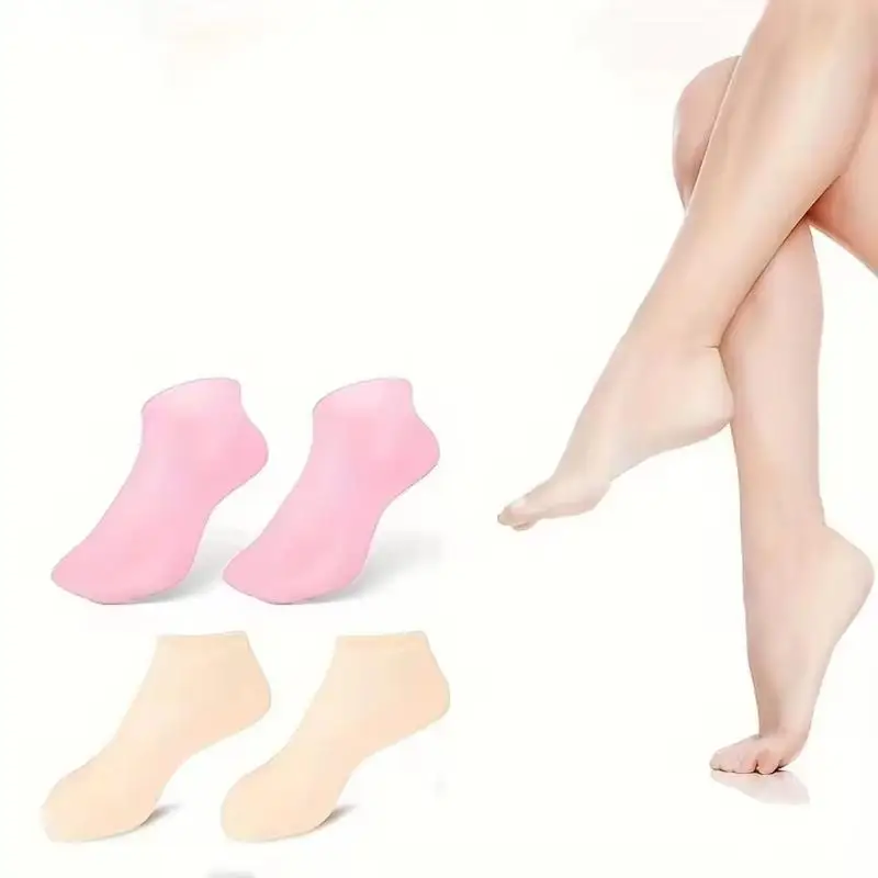 1 Pair Anti Cracking Dry Dead Skin Foot Spa Tools Silicone Moisturizing Foot Socks Reusable Gel Stocking Protective Feet Cover