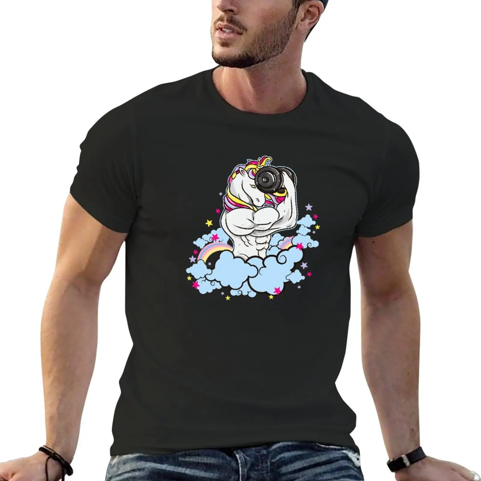 

Unicorn Weightlifting Fitness Gym Rainbow Gift T-Shirt Aesthetic clothing boys animal print shirt big and tall t shirts for men