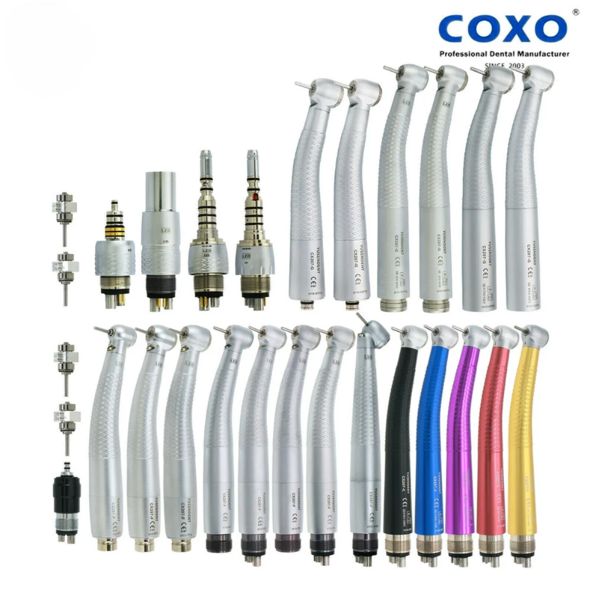 

COXO Dental High Speed Handpiece LED Self Power Fiber Optic 45° Fit KAVO NSK
