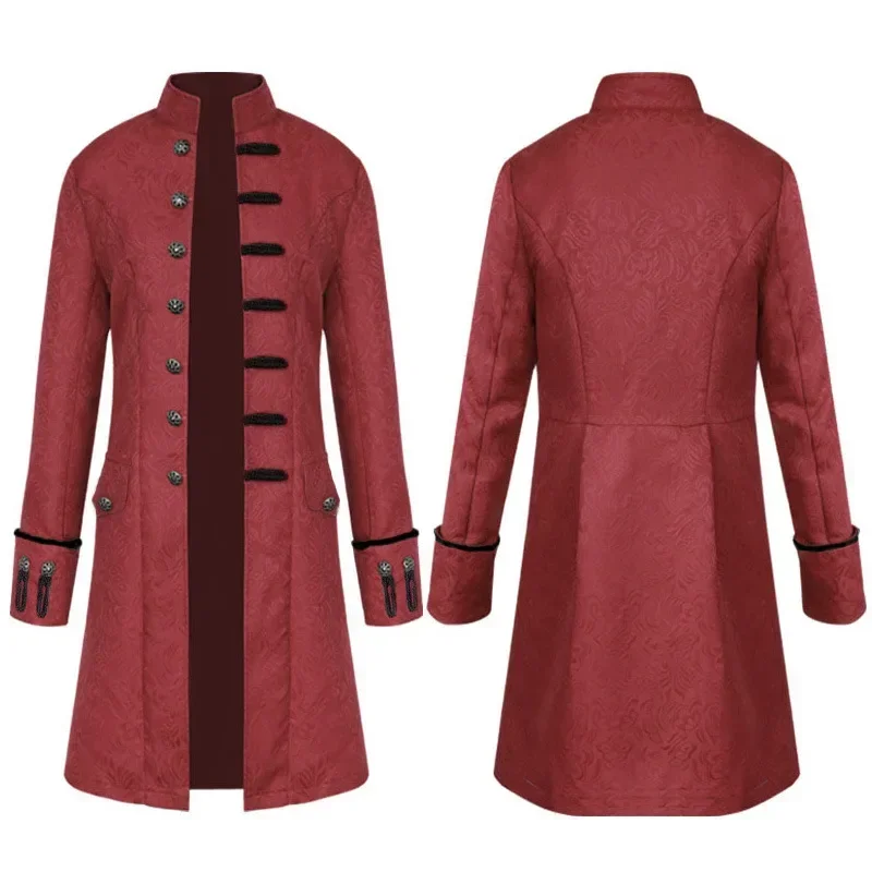 Adult Men Long Gothic Coat Steampunk Hooded Coat Dig Vampire Creator Cosplay Costumes for Halloween Festival Trench Coat 6