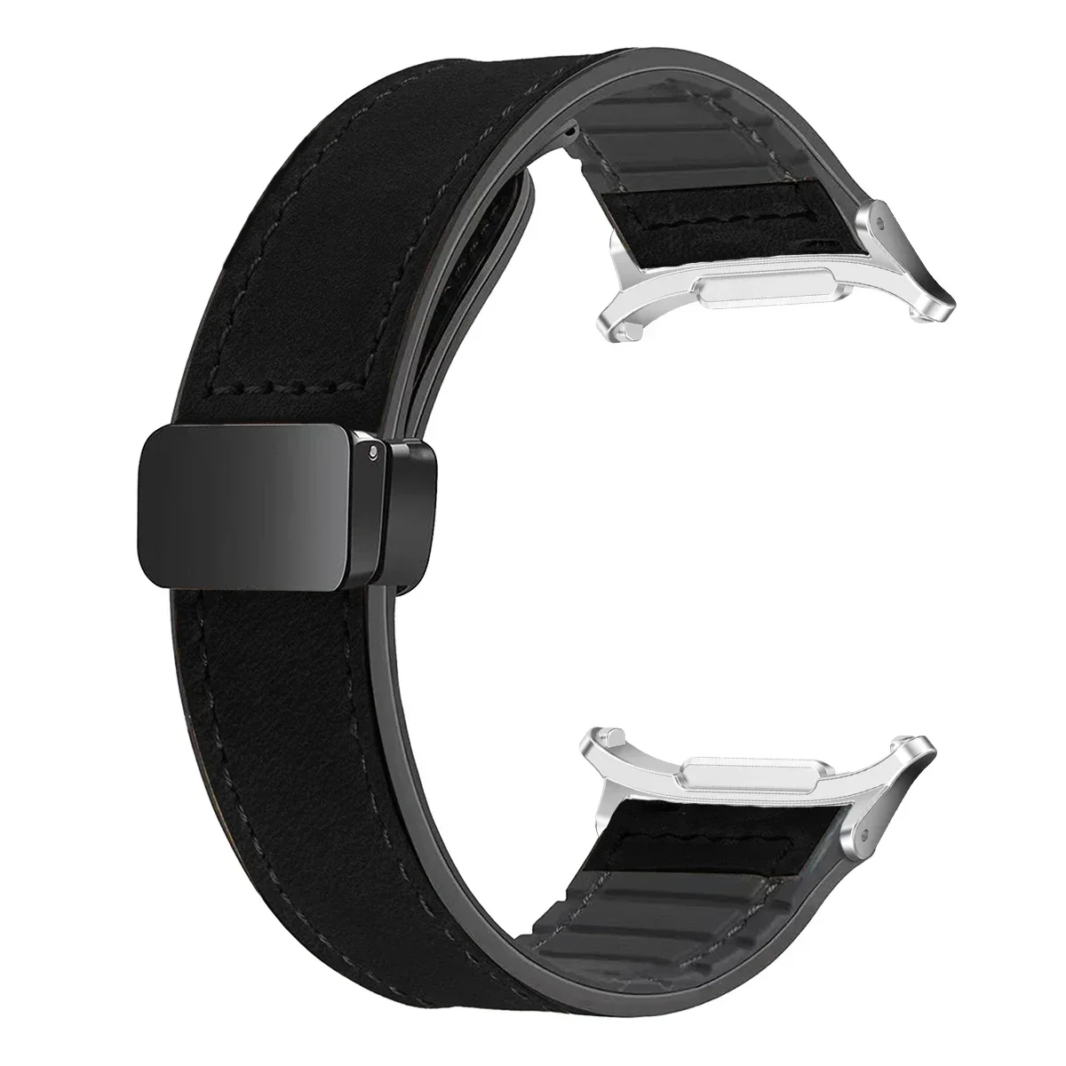 Premium Leather Silicone Magnetic Band Bracelet