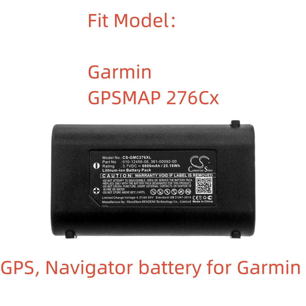 

CS Li-ion GPS, Navigator battery for Garmin,3.7v,6800mAh,GPSMAP 276Cx