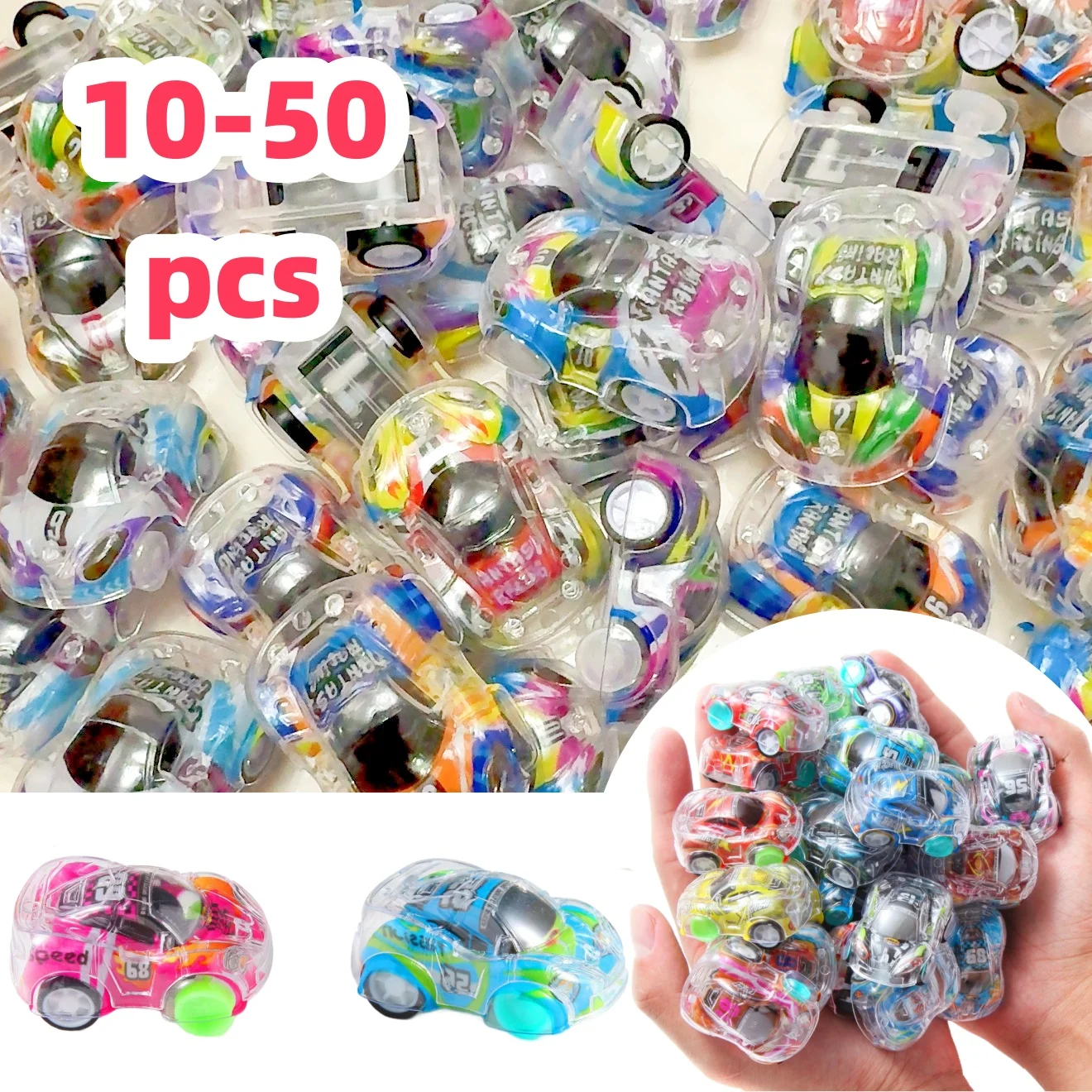 10-50 Pcs Mini Cars Set, Pull Back Racing Vehicles For Kids Toddlers, Bulk Toys Party Favors Treasure Box_voghion.com