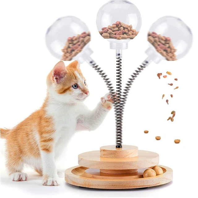 Interactive Cat Feeder Toy - Swinging Ball With Leaking Food