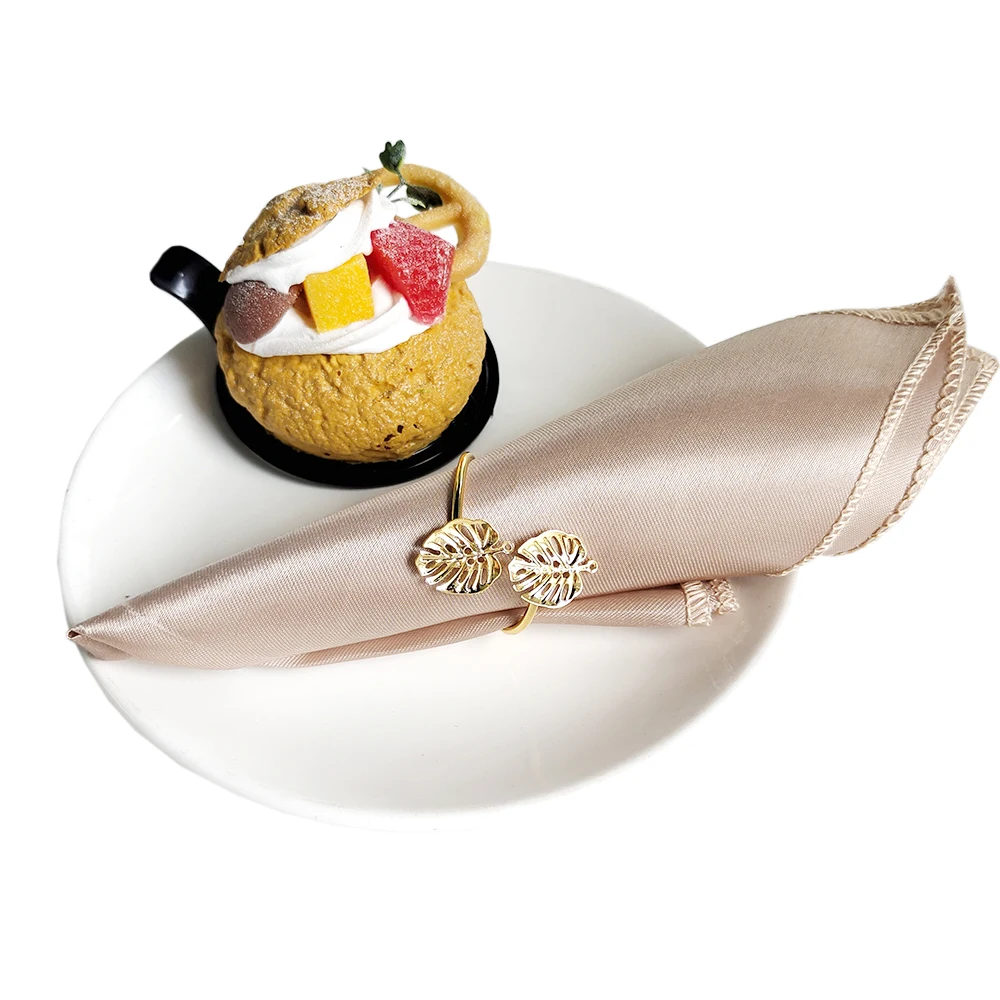 5Pcs Satin Table Napkin Square Pink White Table Napkin for Wedding Banquet Dinner Party Cocktail Napkin Handkerchief Hotel Table