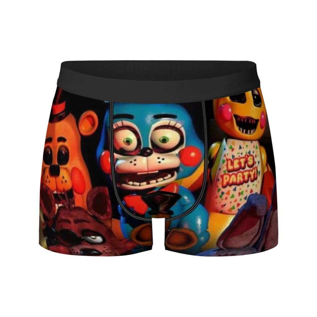 Cartoon-Five-Nights-At-Freddy-Print Breathable milk Silk Boyshorts Elastic Men's Underwear 3D Boxer Shorts Boxer Briefs