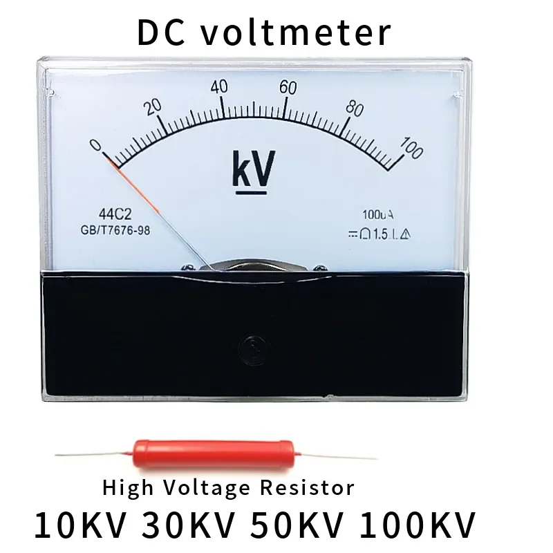 

Pointer type DC voltmeter 44C2-5KV/10KV/15KV/20KV/30KV/50KV/100KV High voltage voltmeter High Voltage Resistor