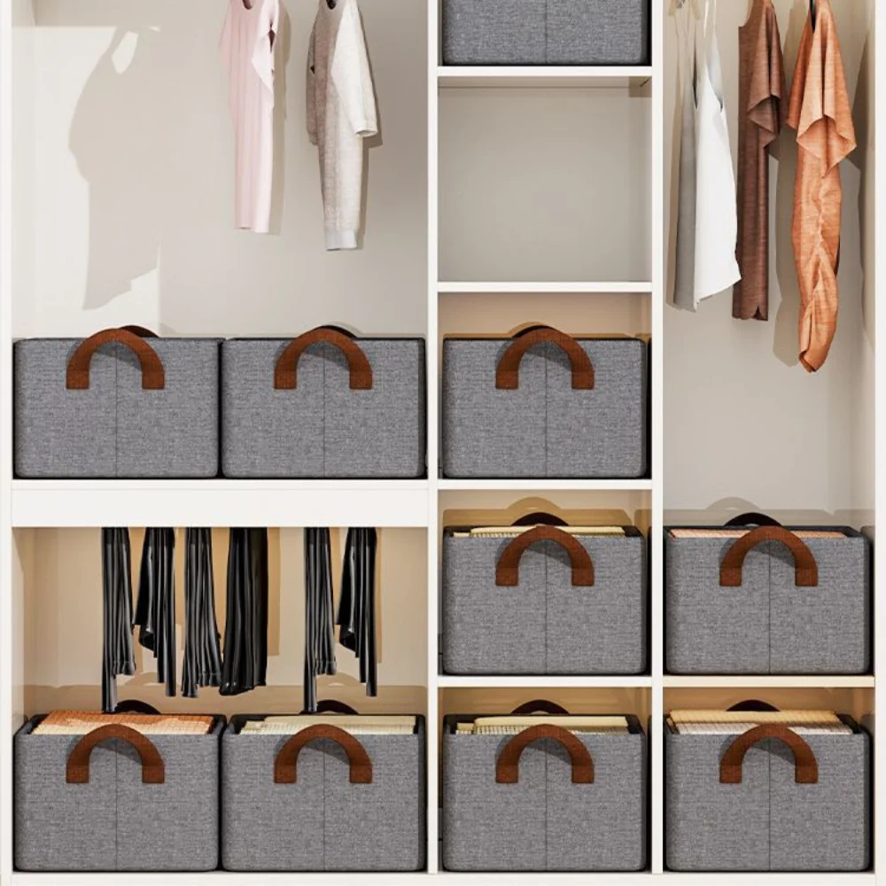 1Ppcs Clothes organizer, foldable household drawer-style clothing wardrobe layered storage box, portable fabric cationic storage 2
