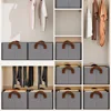 1Ppcs Clothes organizer, foldable household drawer-style clothing wardrobe layered storage box, portable fabric cationic storage 2
