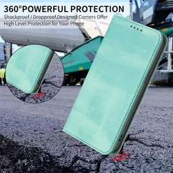 Anti - Theft Flip Leather Wallet Phone Case - Motorola Moto G54 Power (Mint green-(YB - pt15))