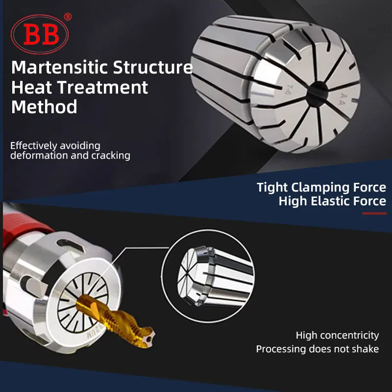 BB ER Spring Collet ER11 ER16 ER20 ER25 ER8 Standard CNC Holder Slots Engraving Machine Milling Lathe Work Holding Tool AA AAA spring collet tool holder collet chuck lathe tool holder spring collet chuck collet chuck holder engraving collet chuck wrench nut collet collet clamping tool collet block holder