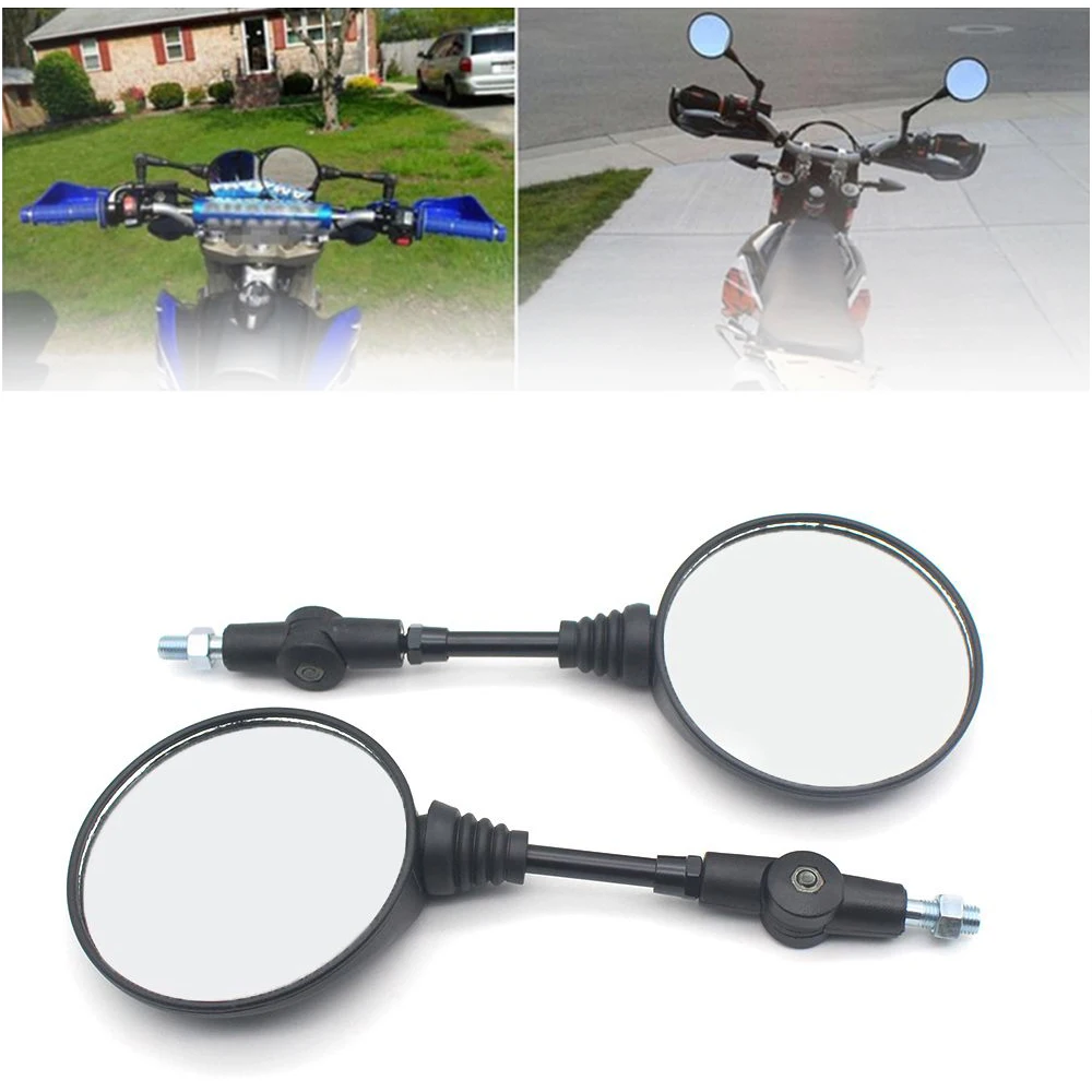 Pokhaomin Universal Motorcycle ATV Off Road Folding Rearview Mirror For SUZUKI DR250 DR200 DR350