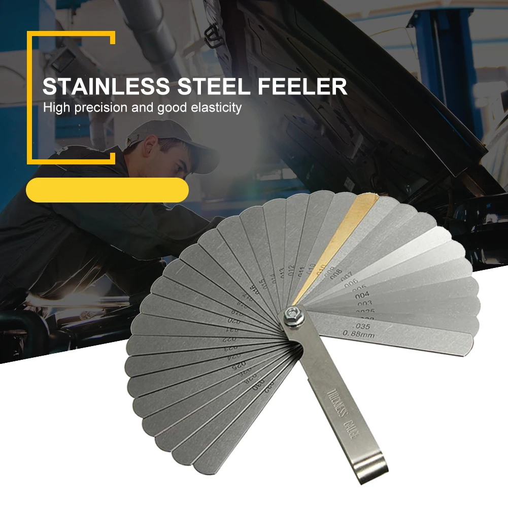Feeler Gauge Metric Thickness 32 Blades Set Tappet With Brass Gap Measure Tool Range 0.04mm 0.88mm Valve Motorcycle Measurement