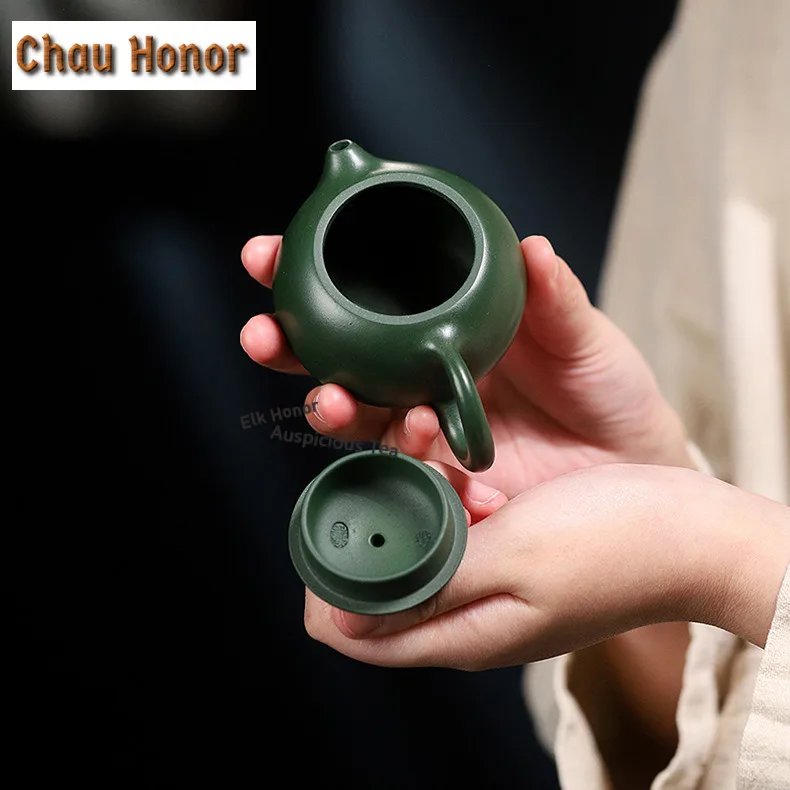 100ml Exquisite Yixing Purple Clay Teapots Handmade Xishi Pot Raw Ore Green Mud Kettle With Filter Chinese Zisha Tea Set Cha