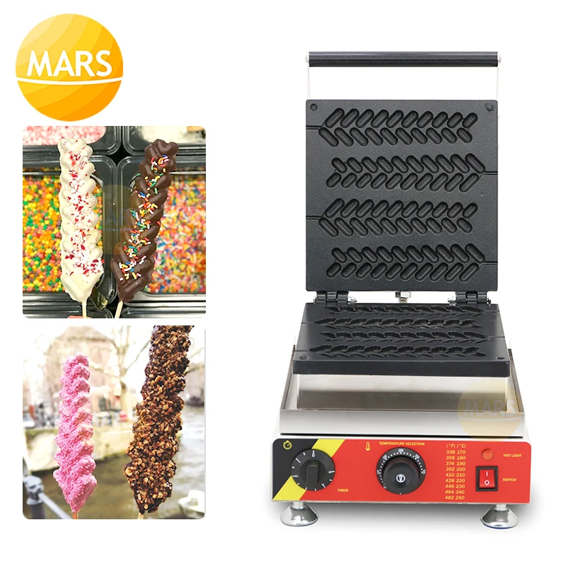 

Professional Wheat Shaped Leaff Waffles Maker Electric 220v 110v Lolly Waffle Iron Plates Commercial Waffle On Stick Machine