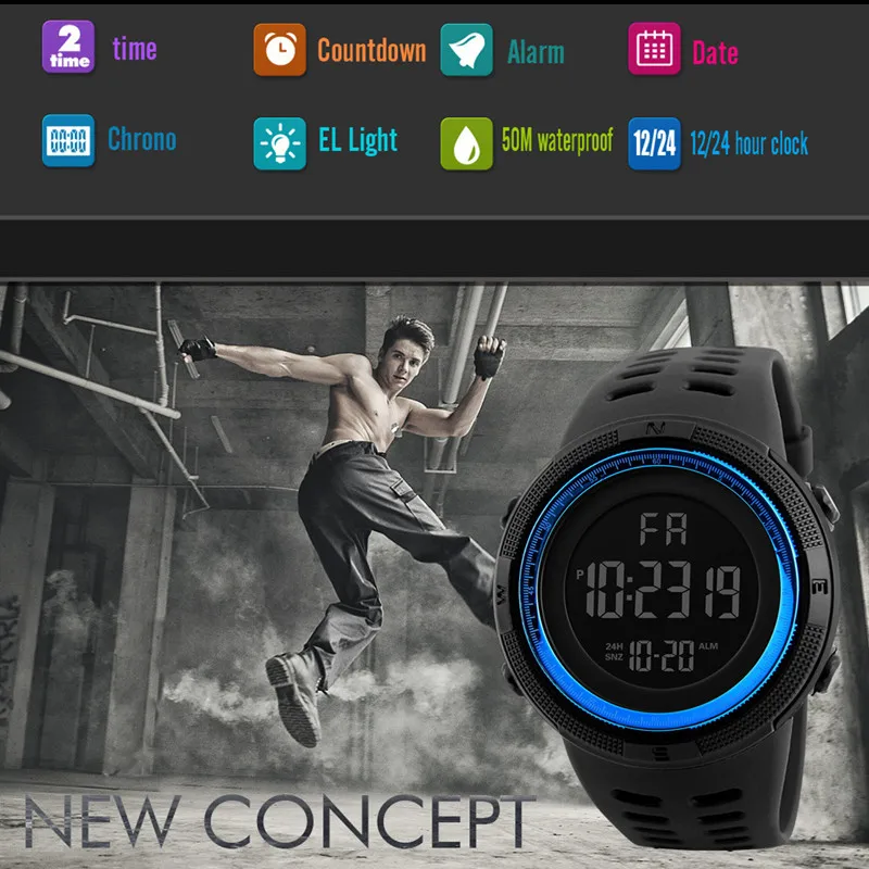 Watch Men Digital Electronic Watch Date Stopwatch Electronic Hand Watch Unisex Sports Watch Led Display Men and Women Watches