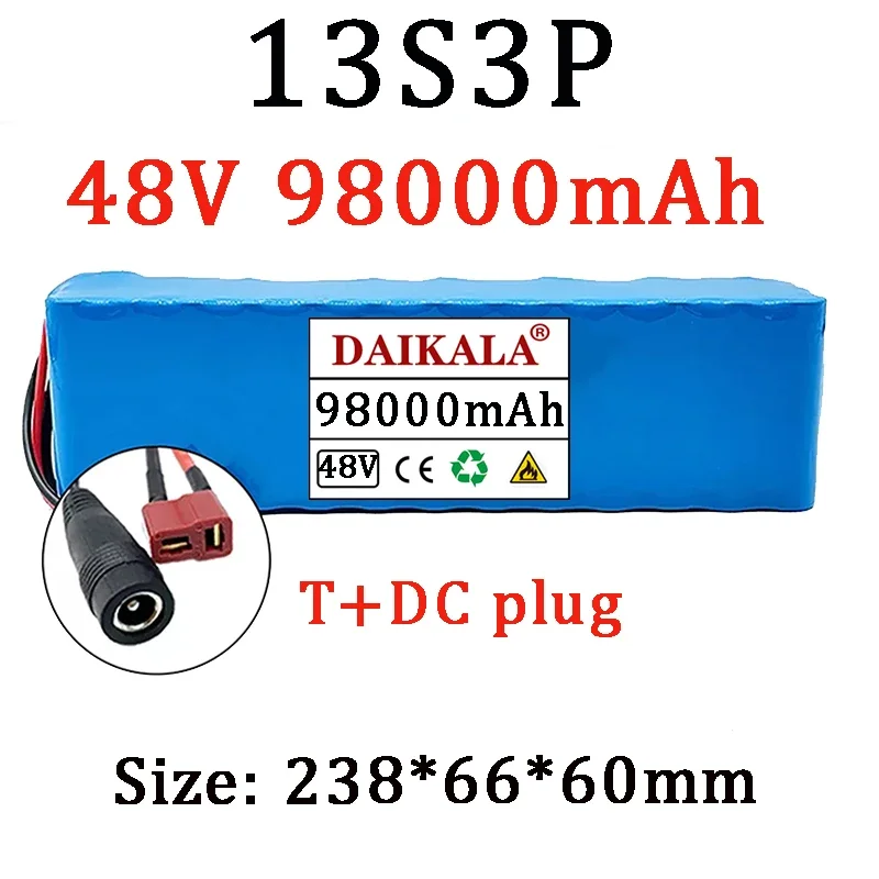 

Daikala 48V98Ah 1000W 13S3P 48V Lithium Ion Battery For 54.6V E-Bike Electric Bicycle Scooter With BMS + 54.6V Charger