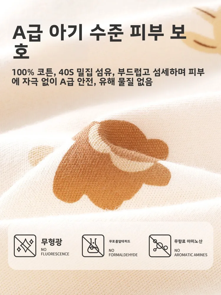 소년과 소녀를 위한 순수 코튼 원피스 잠옷 어린이용 안티 킥 방지 봄 가을 편안한 통기성 수분 흡수 홈 의류