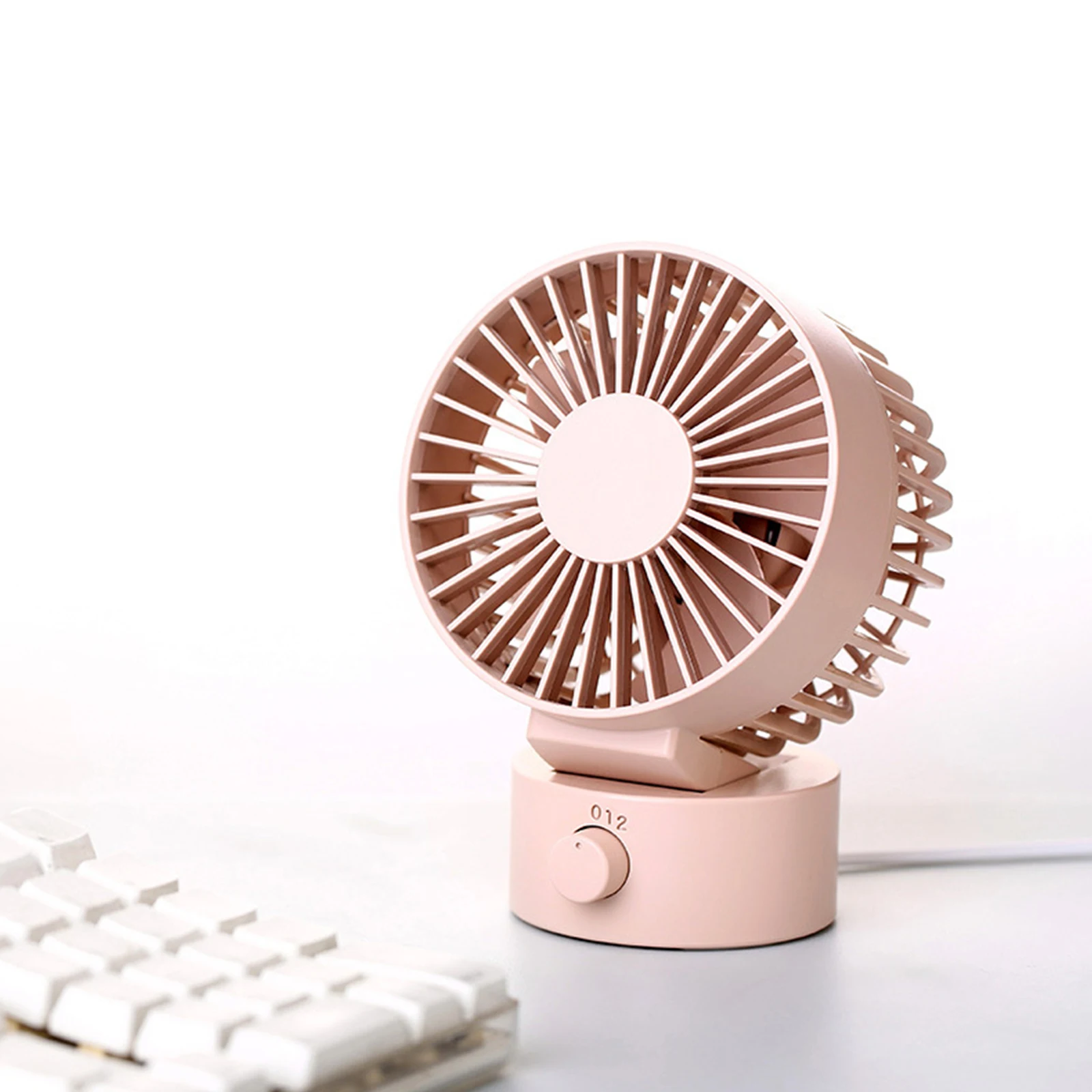 Mini USB Desk Fan Desktop Office Quiet Cooling Fans 2 Speed Adjustment Portable Table Fans Home Outdoor