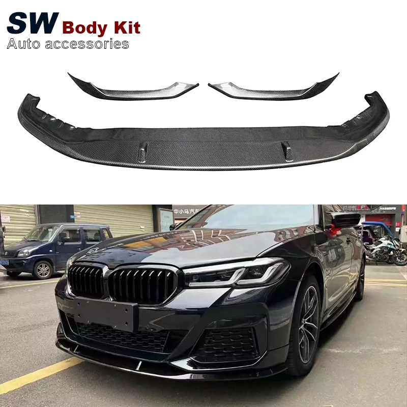 

Carbon Fiber MP Style Front Lip For BMW 5 Series G30 G38 Lci 2021-2022 Upgrade Front Bumper Splitter Lip Diffuser Cover Trim