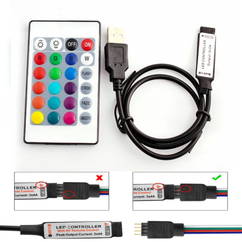 1pc 50CM USB 5V IR LED Controller Télécommande Sans Fil À - Temu