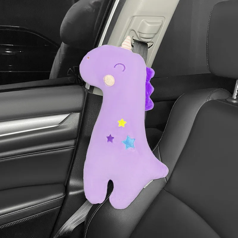 Car Safety Belt Cover Baby Seat Belt Protector Neck Cushion Head Support Unicorn Pillow