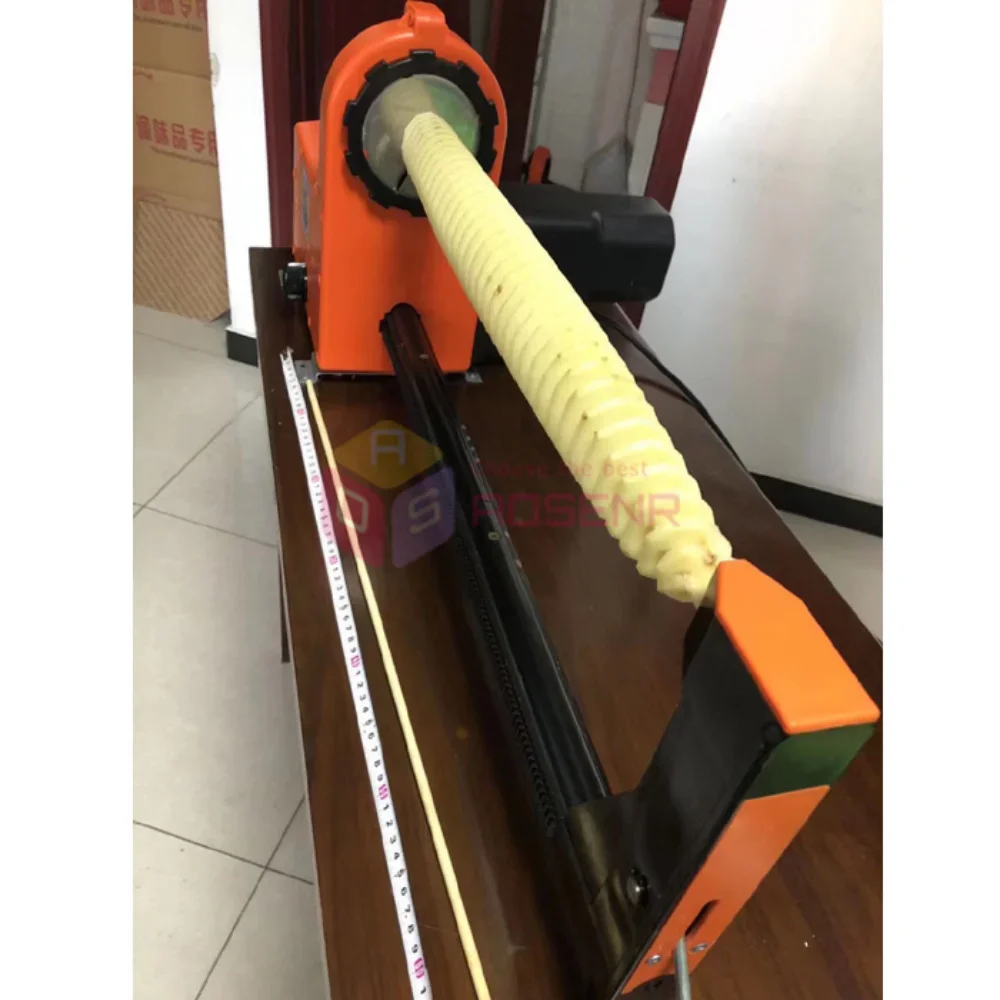 Automatic Electric Spiral Potato Cutter Tornado Potato Slicer Curly Fries Twist Tower Machine