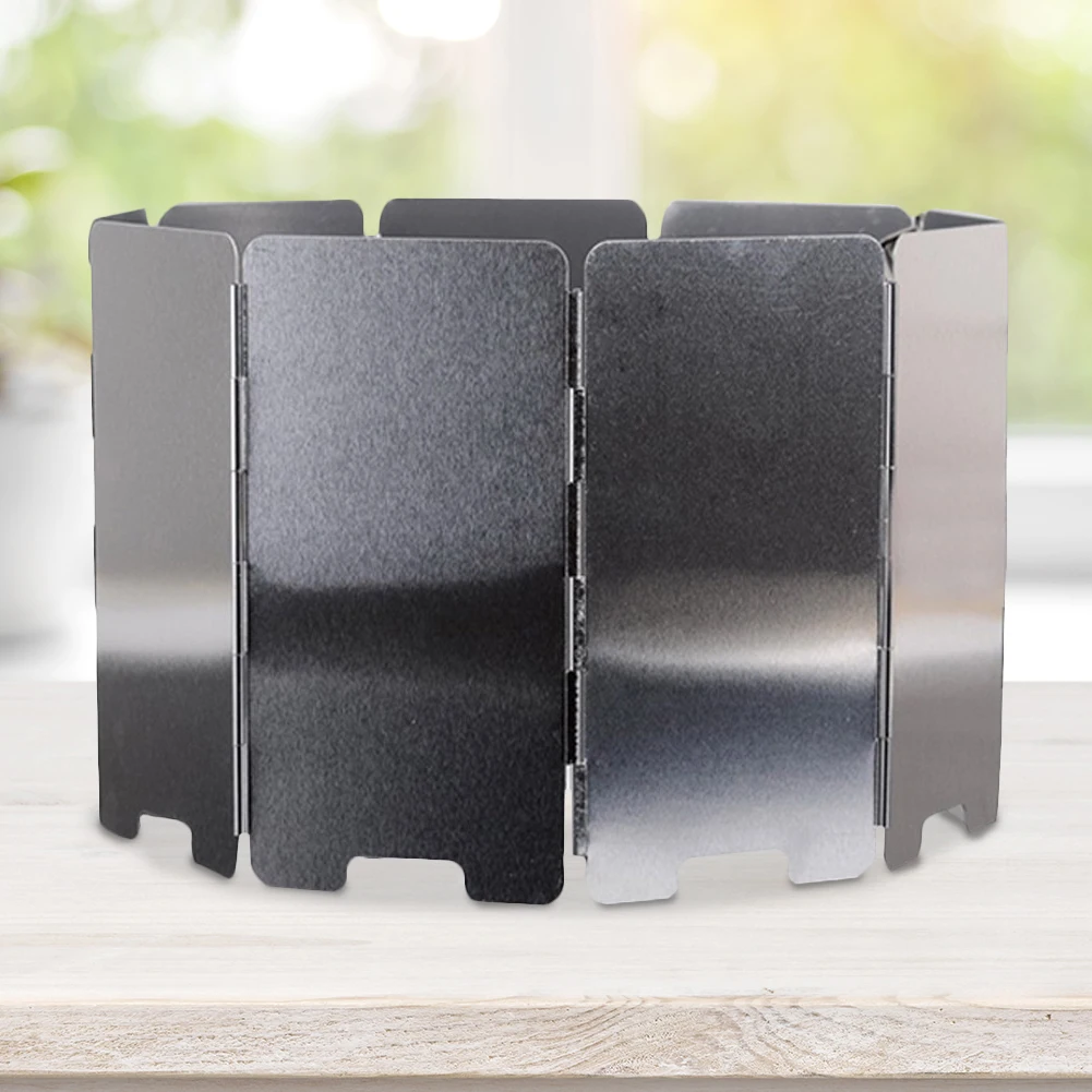 9pcs Cooking Wind Shield Foldable Outdoor Stove Wind Shield Aluminium Alloy  for Camping Picnic Travel BBQ Supplies