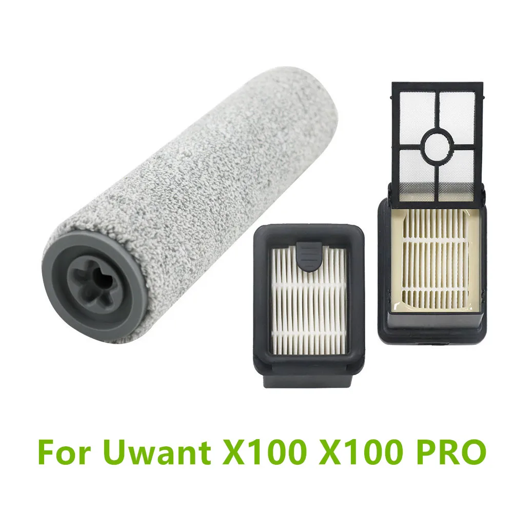 3 Pz/Set Spazzole A Rullo + Filtri Hepa Per Uwant X100 X100 Pro Wash Floor Machine Rolling Brush