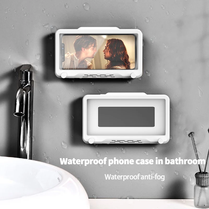 360°Rotation Phone Holder Bathroom Waterproof Phone Stand Under 6 Inch