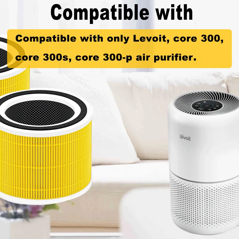Replacement Filter for LEVOIT Core 300 Core300-P Core 300s Air Purifier