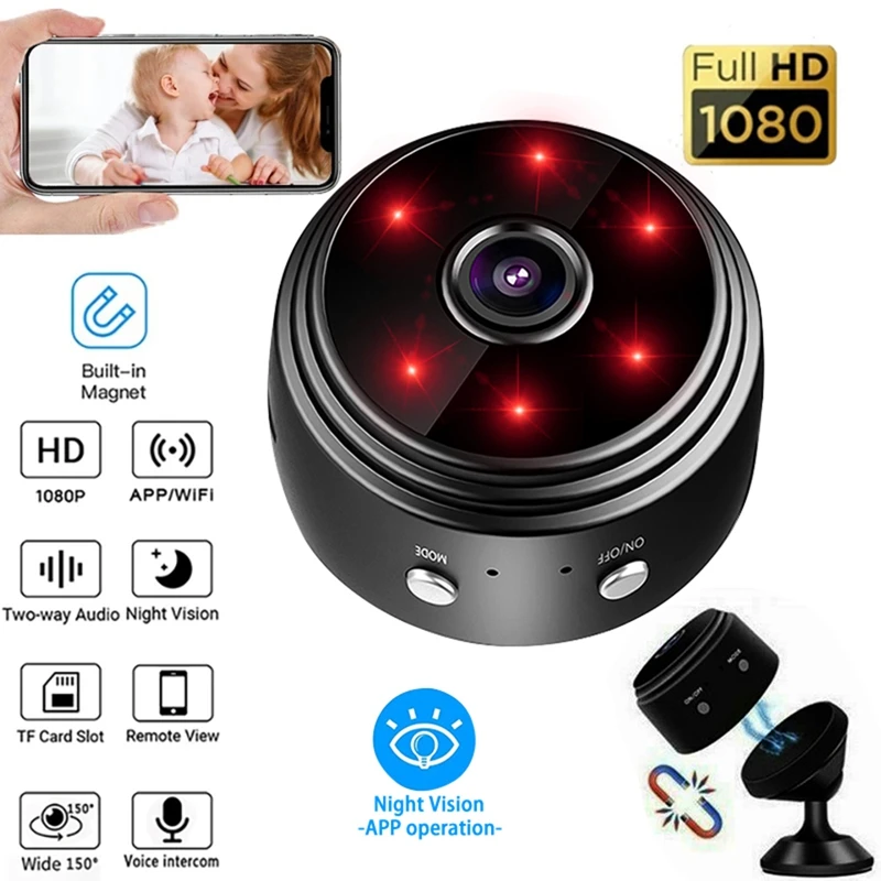 IP Camera HD1080P Home Security Wireless Wifi Mini Camera Small CCTV  Infrared Night Vision Motion Detection SD Card Slot Audio - AliExpress