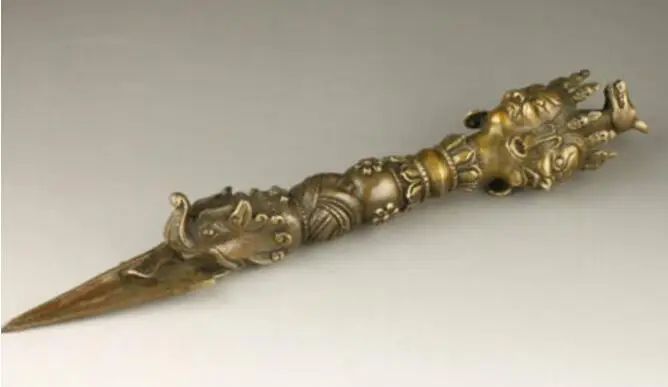 

Copper Statue Copper Brass CHINESE crafts Asian Elaborate Handmade Collection Old Buddhist Spiritual Exorcism Tools statue