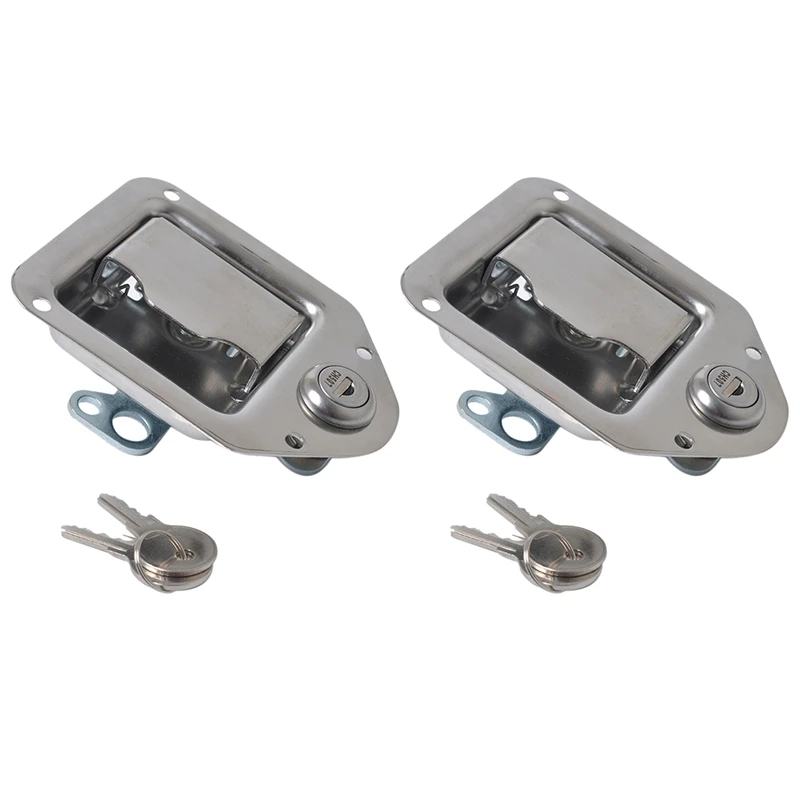 

2PCS Trailer Tool Box Lock Heavy-Duty Anti-Theft Paddle Locks Door Paddle Handle Latch For RV Camper Truck Trailer