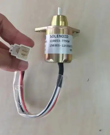 

119653-77950 Fuel shut down shut off Stop Solenoid Valve 12V for Yanmar Engine 1503ES-12S5SUC5S 119285-77950 SA-4562T SA-5213