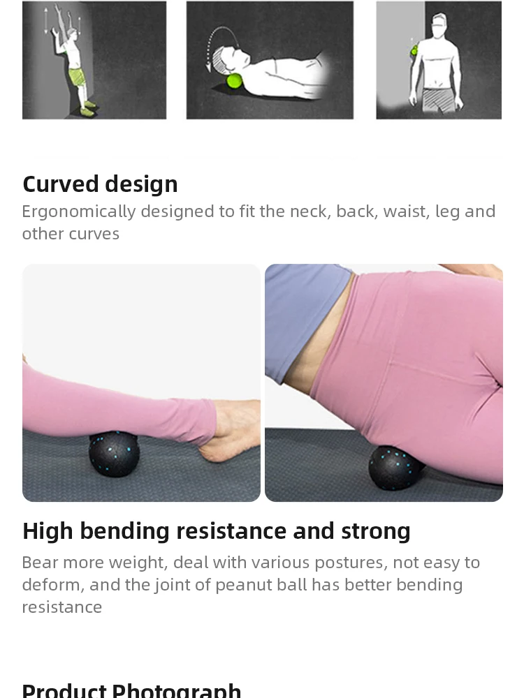 Description Picture 6 of itemEPP Peanut Balls Body Massage Fascia Ball Yoga Foam Block High Density Muscle Relaxation Lacrosse Exercise Fitness Relieve Pain