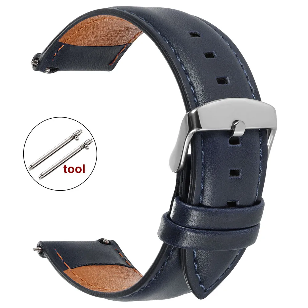 Premium Calfskin Leather Watch Band | Business Style Soft Wristwatch Strap