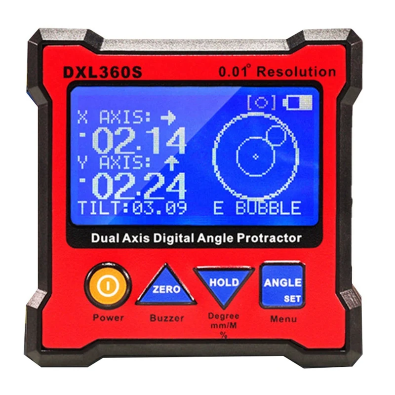 

DXL360S Dual Axis Angle Protractor Dumpy Level Dual-Axis Level Gauge Diagnostic Tool With 5 Side Magnetic Base Retail