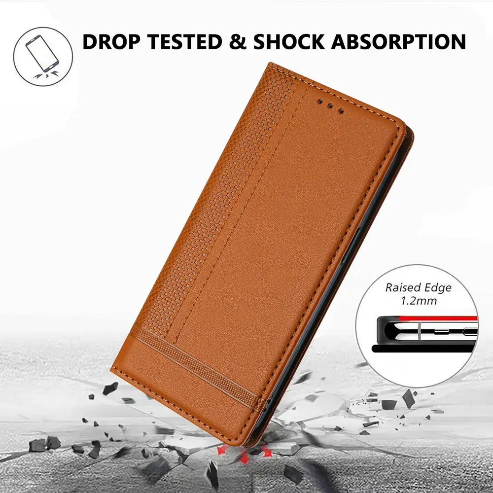 Luxury Magnetic Wallet Leather Flip Case with Enhanced Texture Design